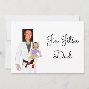 Jiu Jitsu Dad Custom Photos and Handwritten Text Kaart
