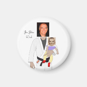 Jiu Jitsu Dad Custom Photos and Handwritten Text Magneet