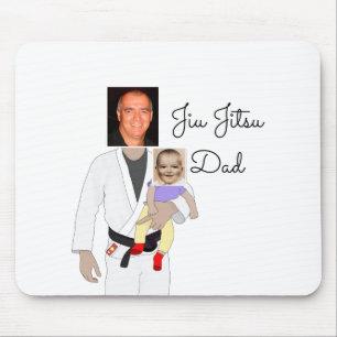 Jiu Jitsu Dad Custom Photos and Handwritten Text Muismat
