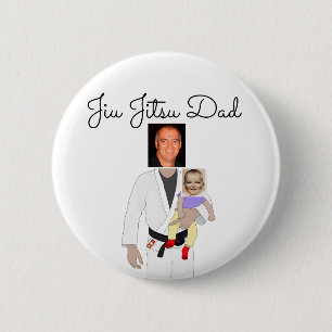 Jiu Jitsu Dad Custom Photos and Handwritten Text Ronde Button 5,7 Cm