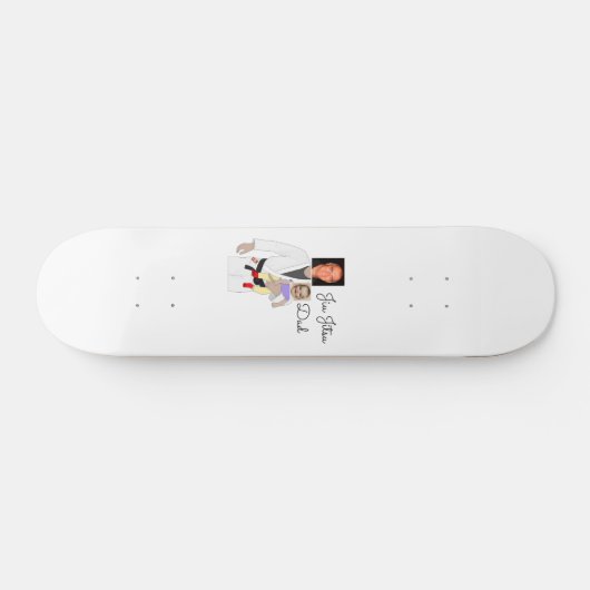 Jiu Jitsu Dad Custom Photos and Handwritten Text Skateboard (Horizontaal)