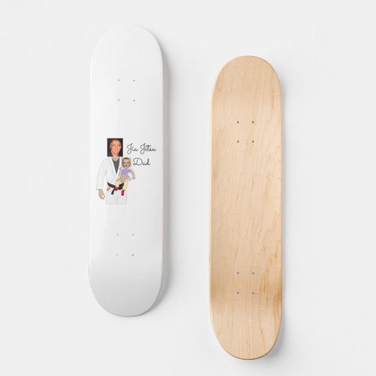 Jiu Jitsu Dad Custom Photos and Handwritten Text Skateboard (Voorkant)