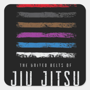 Jiu Jitsu Design Verenigde Riemen van Jiu Jitsu me Vierkante Sticker