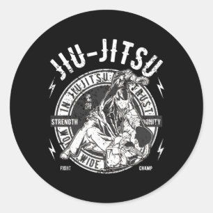 Jiu-Jitsu Draag BJJ Braziliaans Jiu Jitsu Ronde Sticker