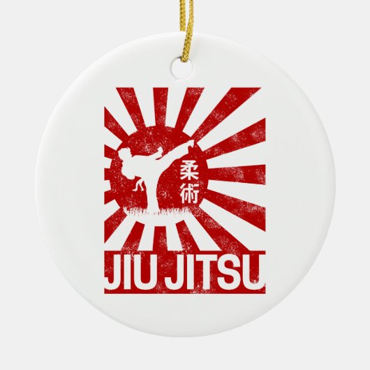 Jiu Jitsu Fighter Japans Martial Arts Keramisch Ornament (Voorkant)