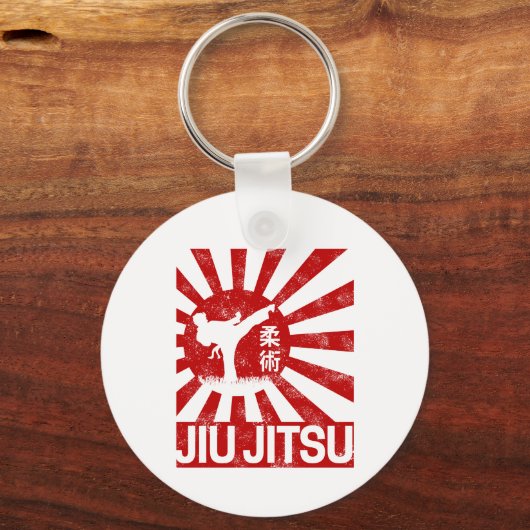 Jiu Jitsu Fighter Japans Martial Arts Sleutelhanger (Voorkant)