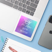 Jiu Jitsu Girls Rock ! Autocollant simple 3 x 3 po (Ordinateur portable avec iPhone)