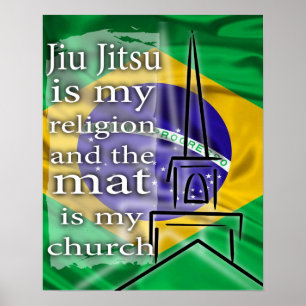 Jiu Jitsu is mijn religie poster onder Braziliaans
