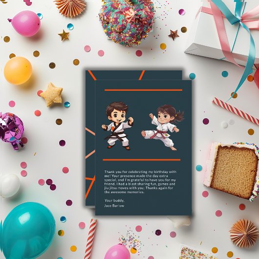 Jiu Jitsu Kampioen Verjaardag Bedankt Kaart