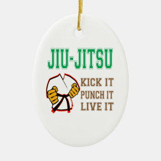 Jiu-Jitsu Kick, Punch, Live. Keramisch Ornament
