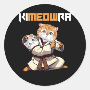 Jiu Jitsu Kimura Kimeowra Schattige Kawaii Kat Lov Ronde Sticker