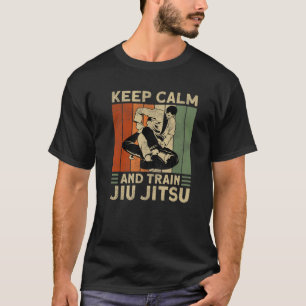Jiu Jitsu Retro  Keep Calm en Train Jiu-Ji T-shirt