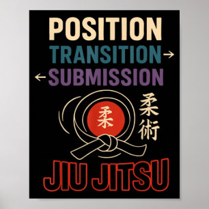 Jiu Jitsu Retro Vintage Enkele genomen Jiu Jitsu Poster