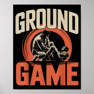 Jiu Jitsu Retro Vintage Grondspel Poster