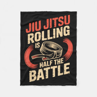 Jiu Jitsu Retro Vintage Jiu Jitsu Rollen is Half Fleece Deken