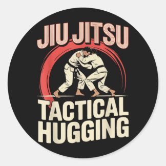 Jiu Jitsu Retro Vintage Jiu Jitsu Tactical Knuffel Ronde Sticker