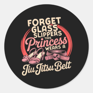 Jiu Jitsu Retro Vintage Vergeet Glazen Muiltjes Di Ronde Sticker