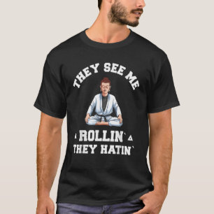 Jiu Jitsu Rollin BJJ Grappling Buddha T-shirt