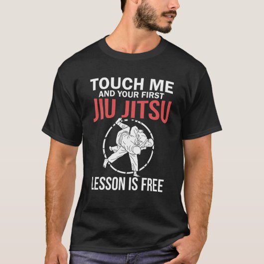 Jiu Jitsu S Funny raakt me Mannen Braziliaans Juji T-shirt (Voorkant)