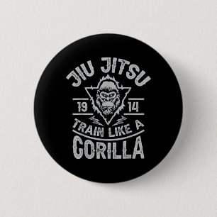 Jiu Jitsu Traineren Als Een Gorilla Grappige Marti Ronde Button 5,7 Cm