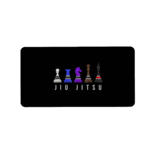 jiu jitsu training chess , gift bjj met tekst . etiket
