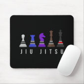jiu jitsu training chess , gift bjj met tekst . muismat (Met muis)