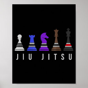jiu jitsu trainingschess , gift bjj met tekst . poster