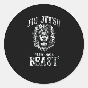 Jiu Jitsu Trein Als een Beest BJJ Verdrietig Ronde Sticker