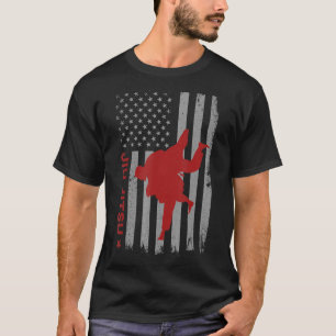 Jiu Jitsu Usa American Flag Mma Bjj Ju Jitsu Manne T-shirt