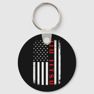 Jiu Jitsu USA Vlag Vechtkunst Trainingsontwerp Sleutelhanger