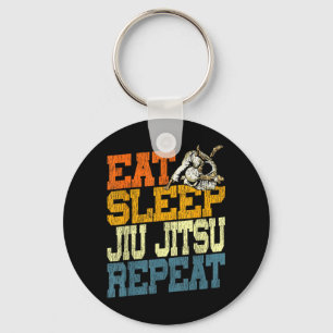 Jiu Jitsu Vintage Retro Eet Slaap Jiu Jitsu Herhaa Sleutelhanger
