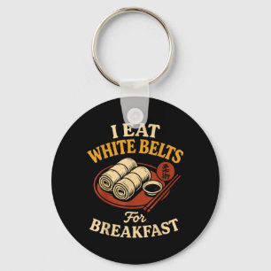 Jiu Jitsu Witte Band Retro Vintage Eet Witte Bande Sleutelhanger