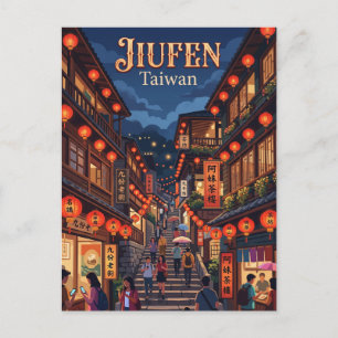 Jiufen Oude Straat Taiwan Briefkaart