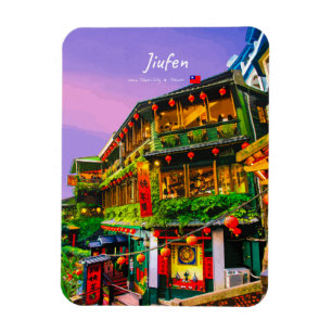 Jiufen, Taiwan - Antieke Theehuis Rond Magneet