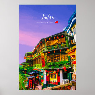 Jiufen, Taiwan - Oude Theesalon Poster