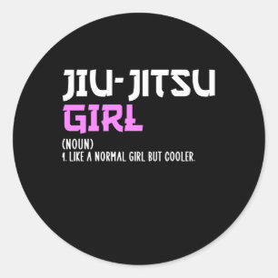 jiujitsu meisje ronde sticker