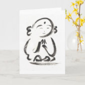 Jizo la carte de voeux vierge de moine (Fleur jaune)