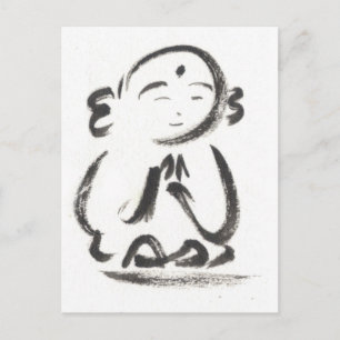 Jizo the Monk Briefkaart in White