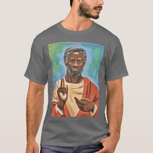 JJ Evans Zwarte Jezus Schilderij Goodimes vrienden T-shirt