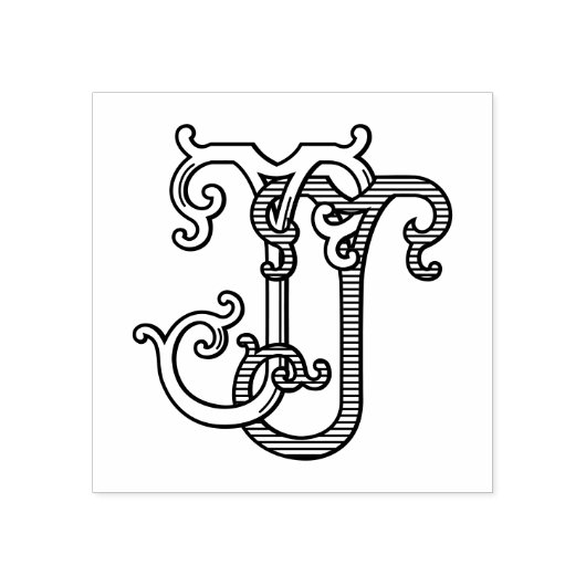 JJ Initiales JJ Monogramme Mariage de tampon d'enc (Impression)