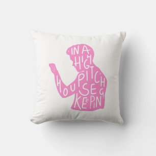 JJs silhouet huishoudelijke quote in pastelroze Kussen
