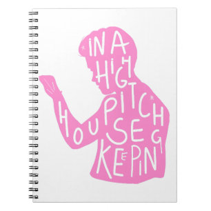 JJs silhouet huishoudelijke quote in pastelroze Notitieboek
