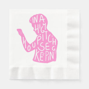 JJs silhouet huishoudelijke quote in pastelroze  Servet