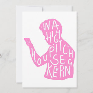 JJs silhouette housekeeping quote in pastelroze Kaart