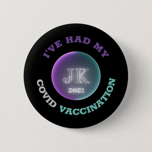 JK 2021 Badge Covid Vaccination Ronde Button 5,7 Cm (Voorkant)