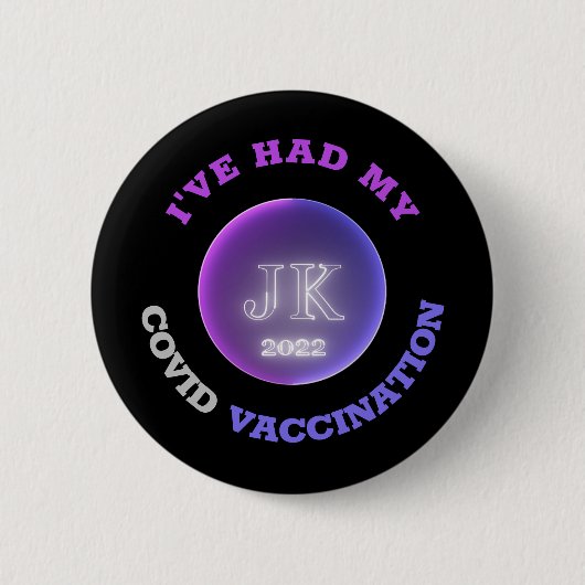 JK 2022 Badge Covid Vaccination Ronde Button 5,7 Cm (Voorkant)