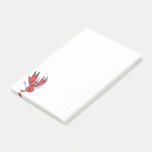 JMCdesign Red Bird Post-it® notes 4 x 6 (Schuin)