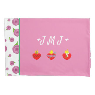 JMJ ~ Jesus Mary Joseph Pink & Green Kussensloop