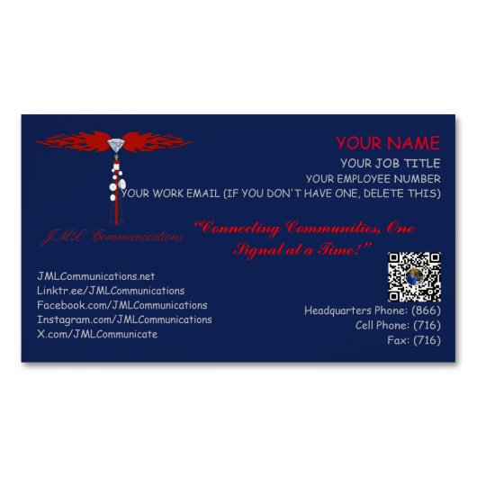 JML Communications Business Magnetisch Visitekaartje (Voorkant)