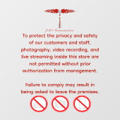 JML Communications No Photography or..Window Cling Raamsticker (Vel)